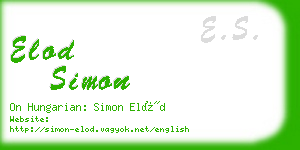 elod simon business card